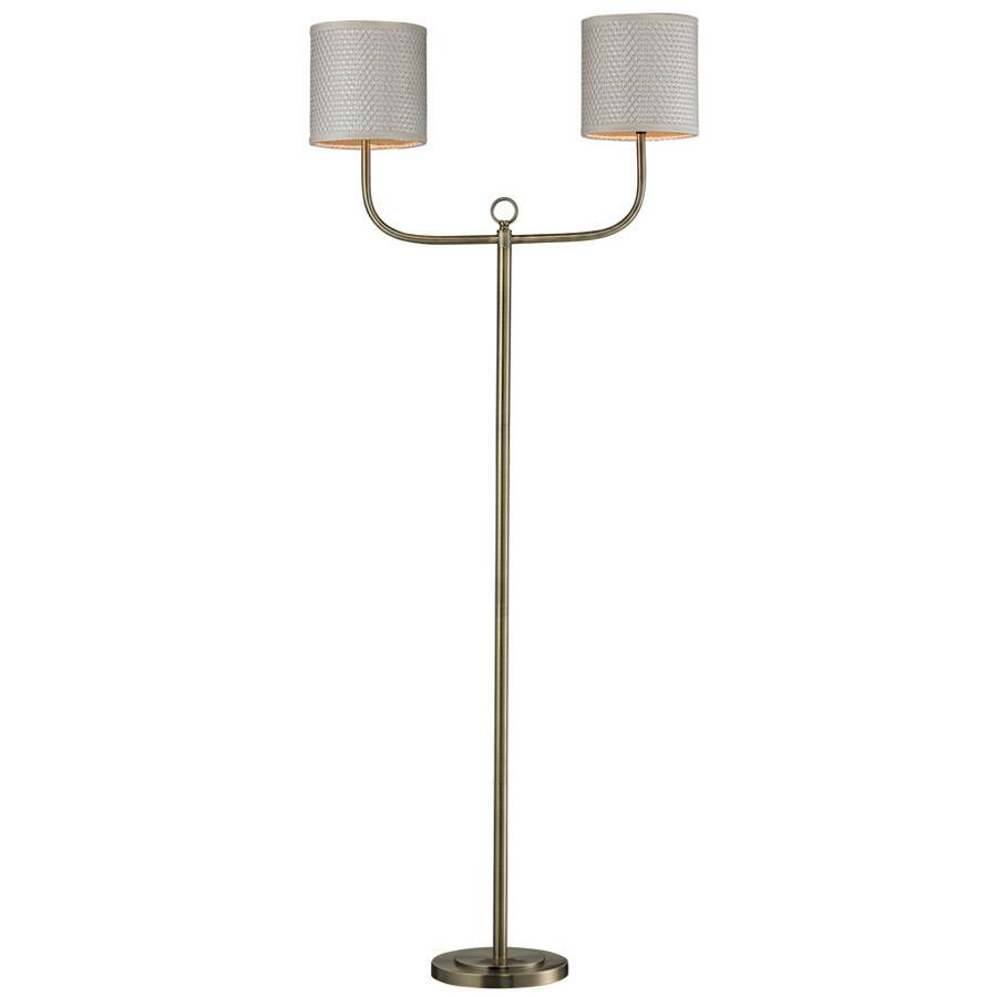 HGTV HOME Double Armed 2-light Antique Brass Floor Lamp
