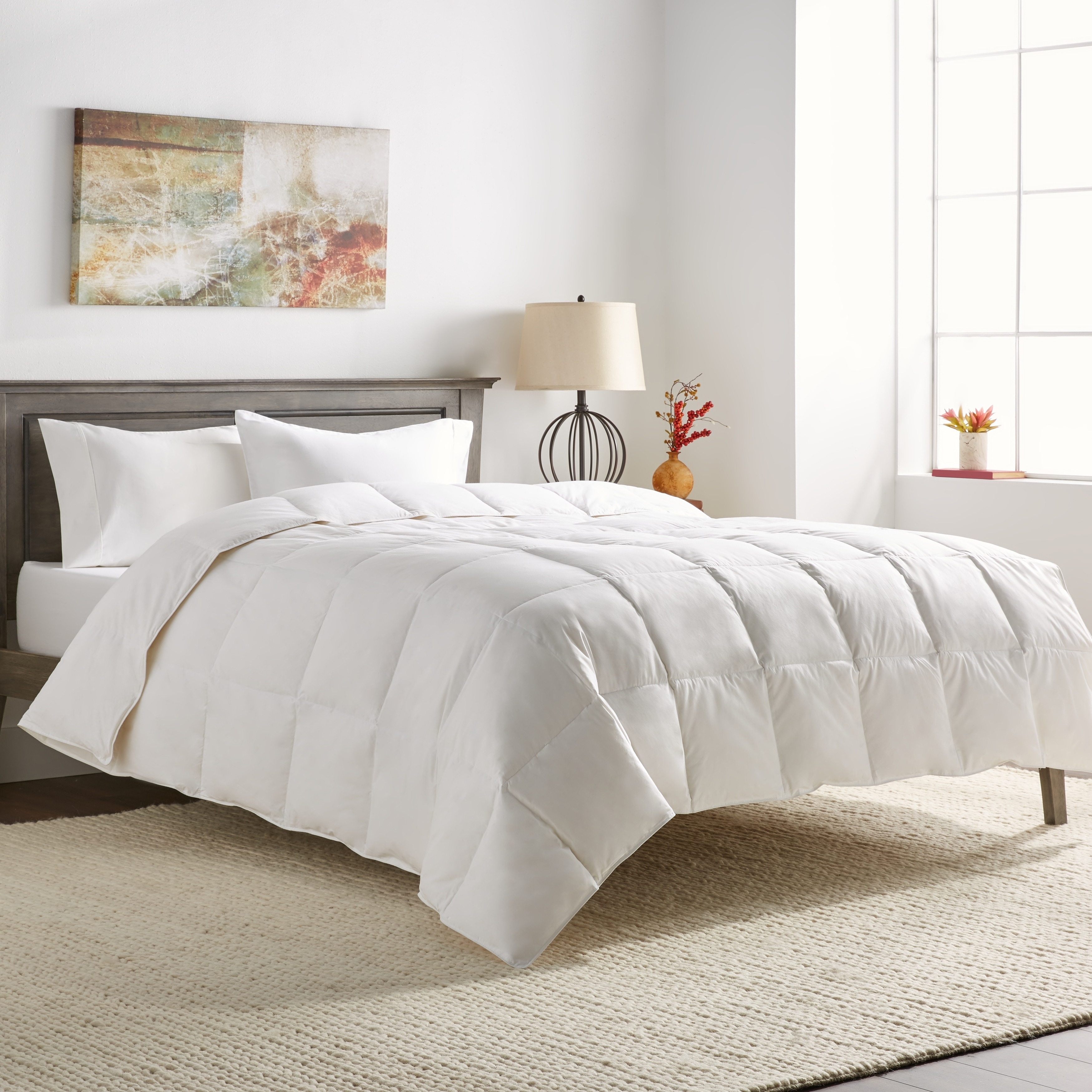 Shop All Season Oversize White Goose Down Blend Comforter On