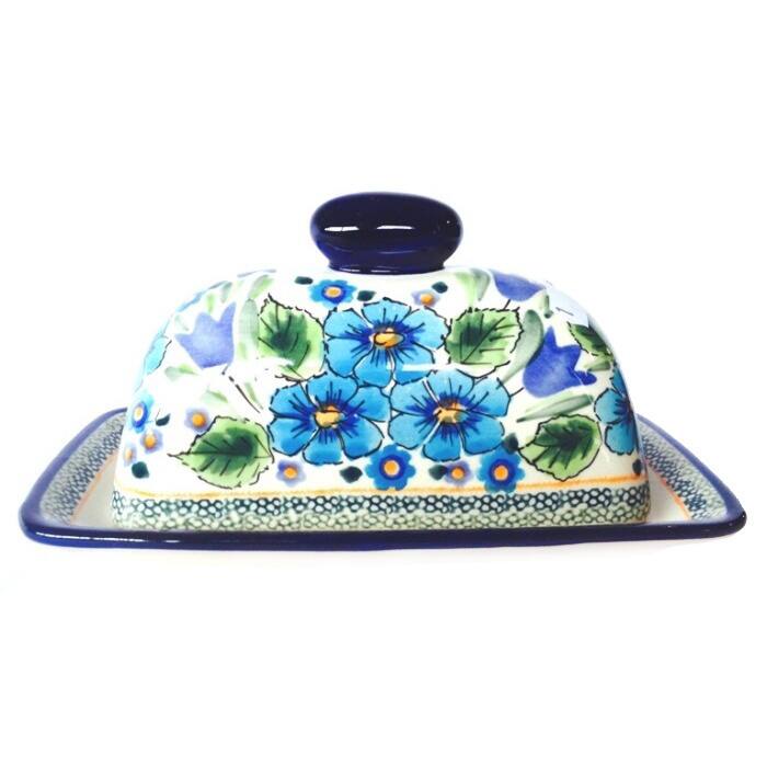 Handmade Traditional Stoneware Butter Dish (Poland)