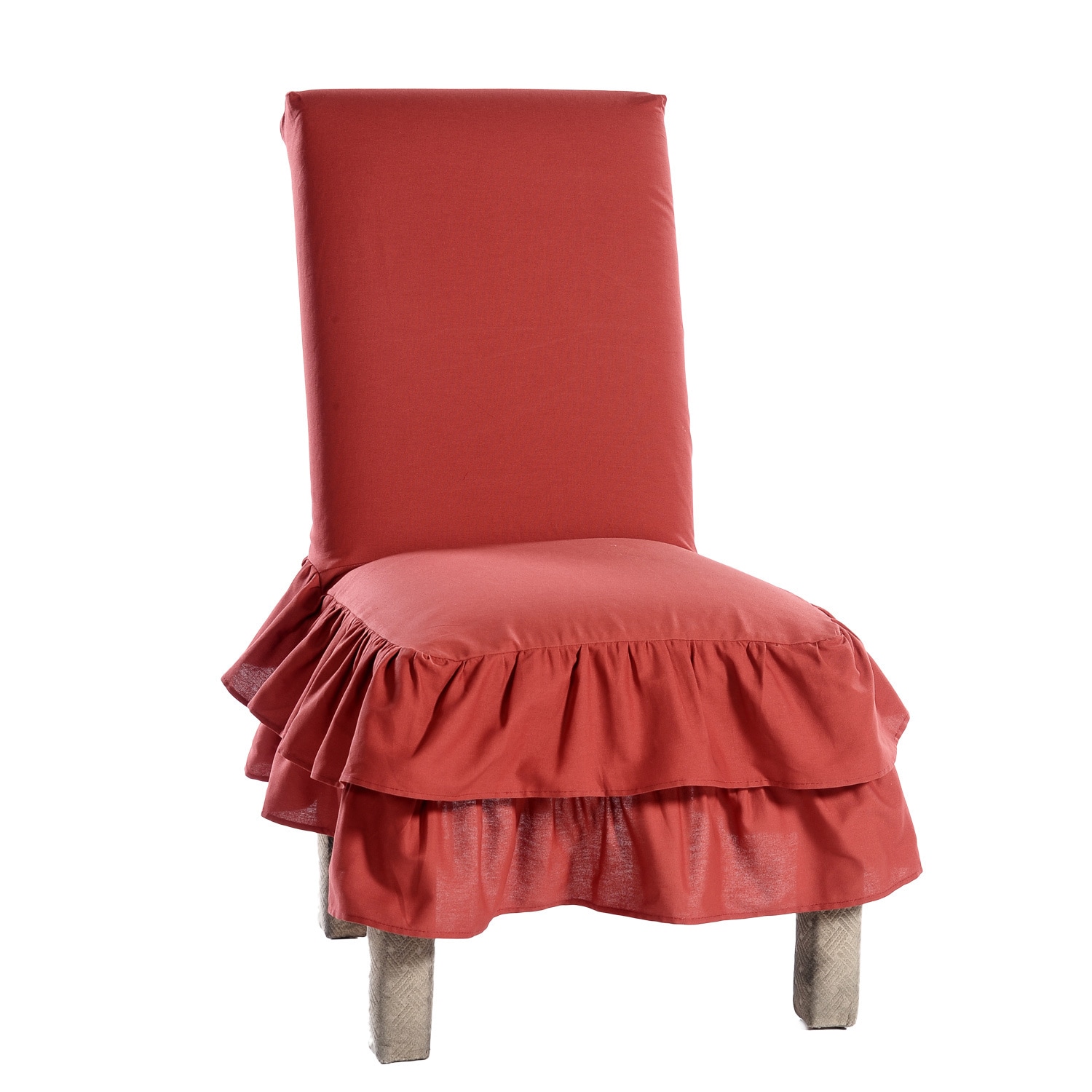 Cotton Tiered Ruffled Dining Chair Slipcover