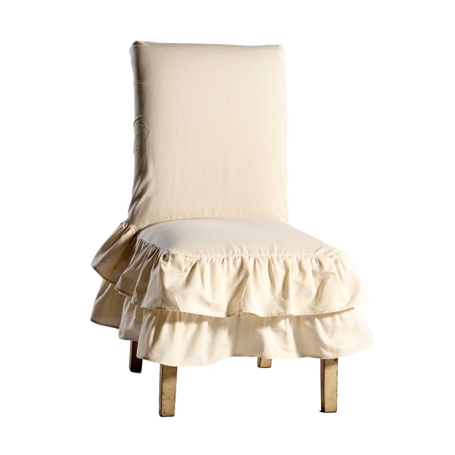 Cotton Tiered Ruffled Dining Chair Slipcover