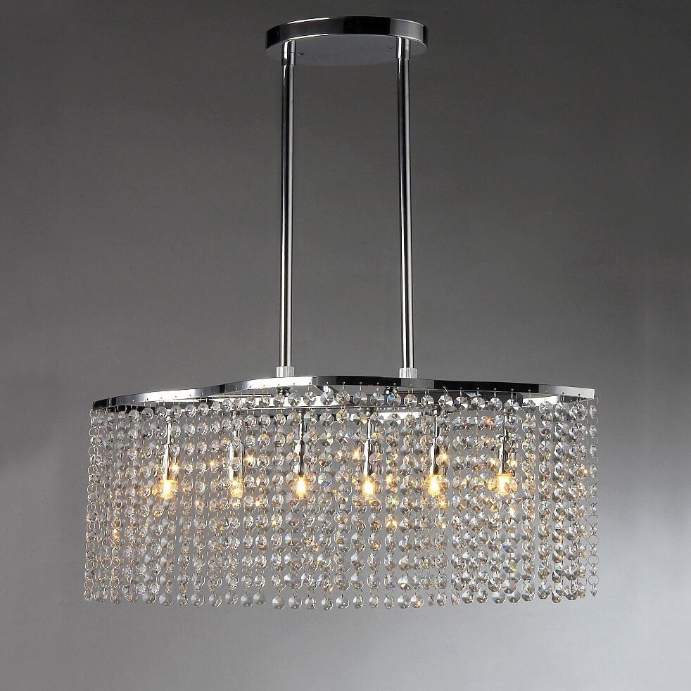 Tee Crystal 6-light Chrome Chandelier (Tee Crystal Chandelier) - Chandeliers For Bedrooms by Overstock.com