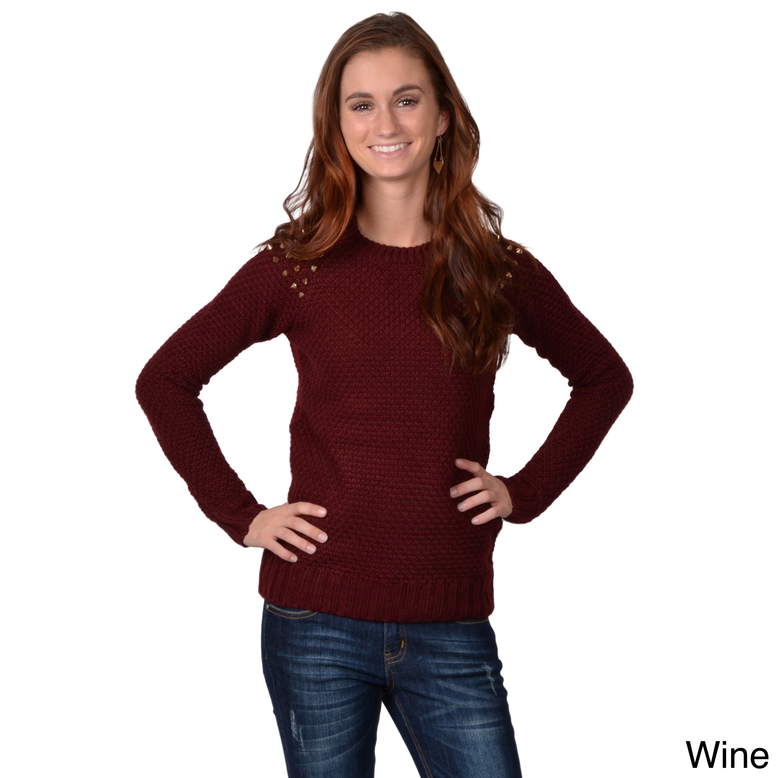 Journee Collection Juniors Long sleeve Scoop Neck Sweater