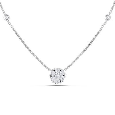 Miadora 14k White Gold 1/3ct TDW Diamond Necklace (G-H, SI1-Si2)