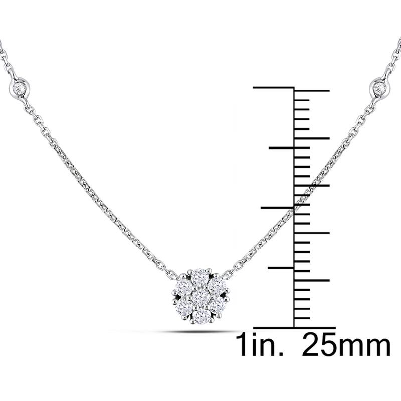 Miadora 14k White Gold 1/3ct TDW Diamond Necklace (G-H, SI1-Si2)