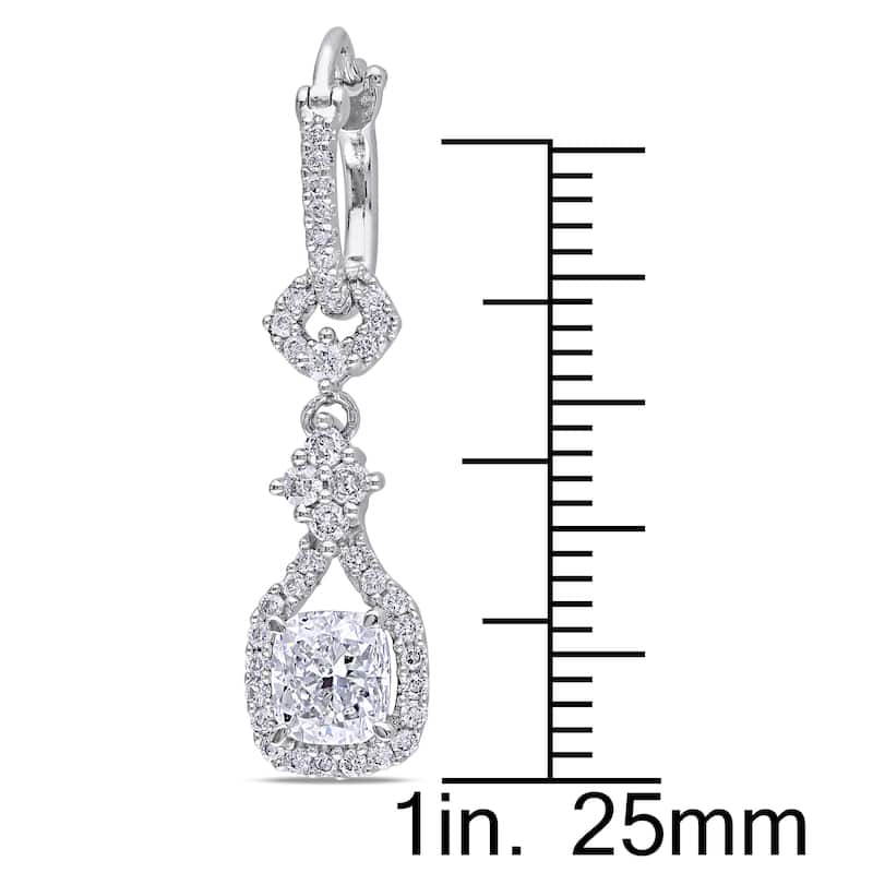 Miadora Signature Collection 14k Gold 1 7/8ct TDW Cushion Cut Diamond Vintage Earrings