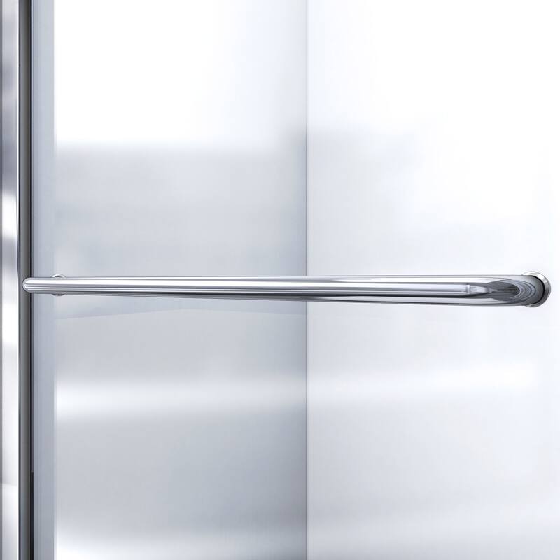 DreamLine Infinity-Z 30 in. D x 60 in. W x 76 3/4 in. H Sliding Shower Door, Shower Base and Backwall Kit, Frosted Glass
