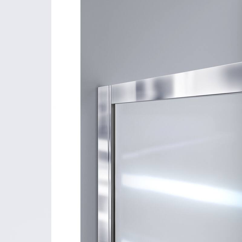 DreamLine Infinity-Z 30 in. D x 60 in. W x 76 3/4 in. H Sliding Shower Door, Shower Base and Backwall Kit, Frosted Glass