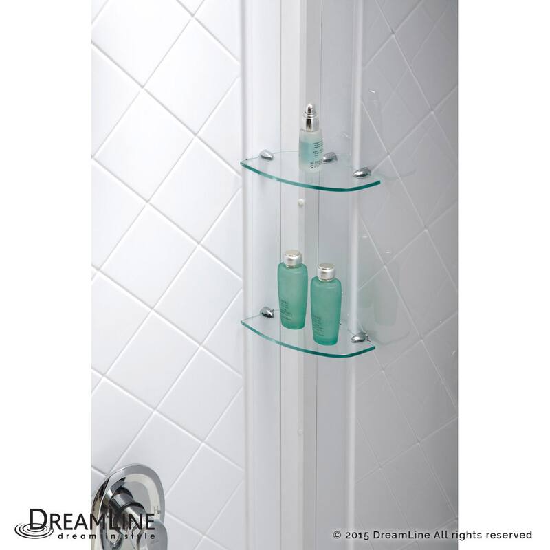 DreamLine Infinity-Z 30 in. D x 60 in. W x 76 3/4 in. H Sliding Shower Door, Shower Base and Backwall Kit, Frosted Glass