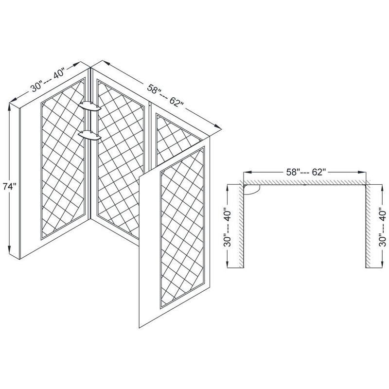 DreamLine Infinity-Z 30 in. D x 60 in. W x 76 3/4 in. H Sliding Shower Door, Shower Base and Backwall Kit, Frosted Glass
