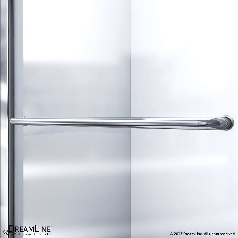 DreamLine Infinity-Z 30 in. D x 60 in. W x 76 3/4 in. H Sliding Shower Door, Shower Base and Backwall Kit, Frosted Glass