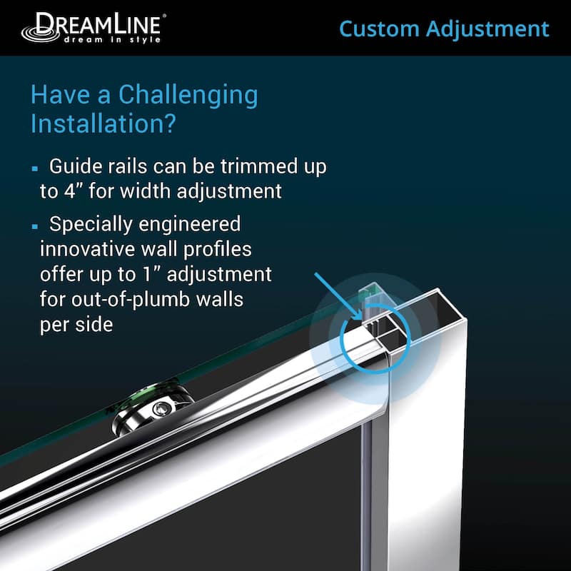 DreamLine Infinity-Z 30 in. D x 60 in. W x 76 3/4 in. H Sliding Shower Door, Shower Base and Backwall Kit, Frosted Glass