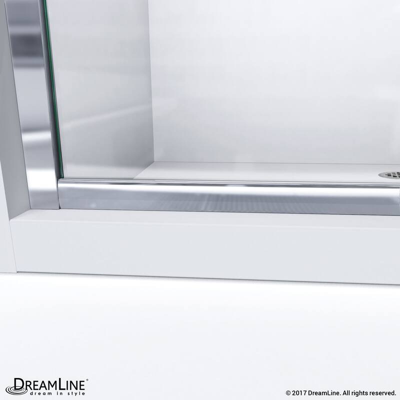 DreamLine Infinity-Z 30 in. D x 60 in. W x 76 3/4 in. H Sliding Shower Door, Shower Base and Backwall Kit, Frosted Glass