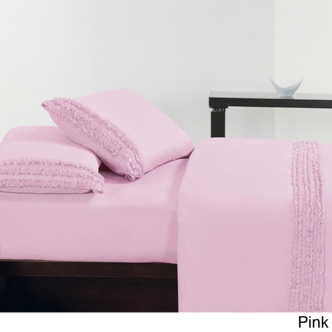 Ultra Soft Double Brushed Microfiber Ruffle Sheet Set