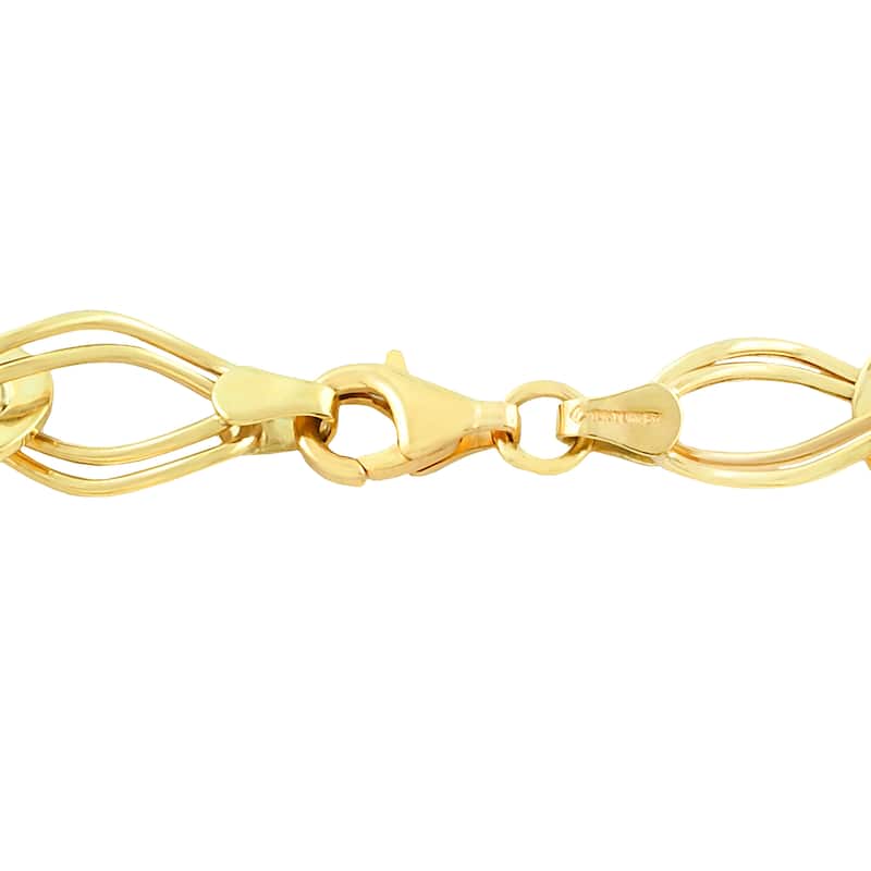 Fremada 10k Yellow Gold Wavy Oval Bracelet