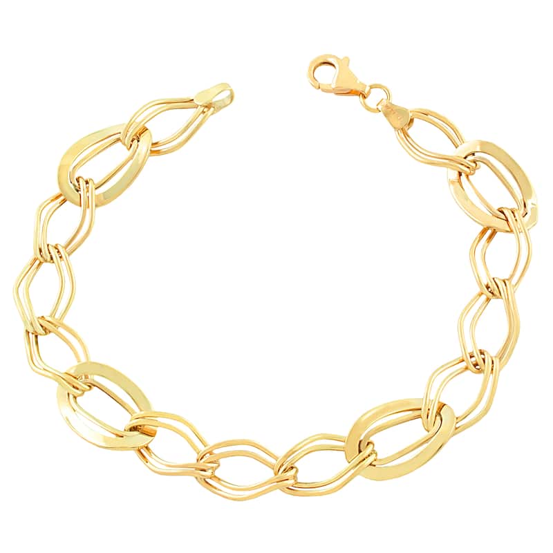 Fremada 10k Yellow Gold Wavy Oval Bracelet