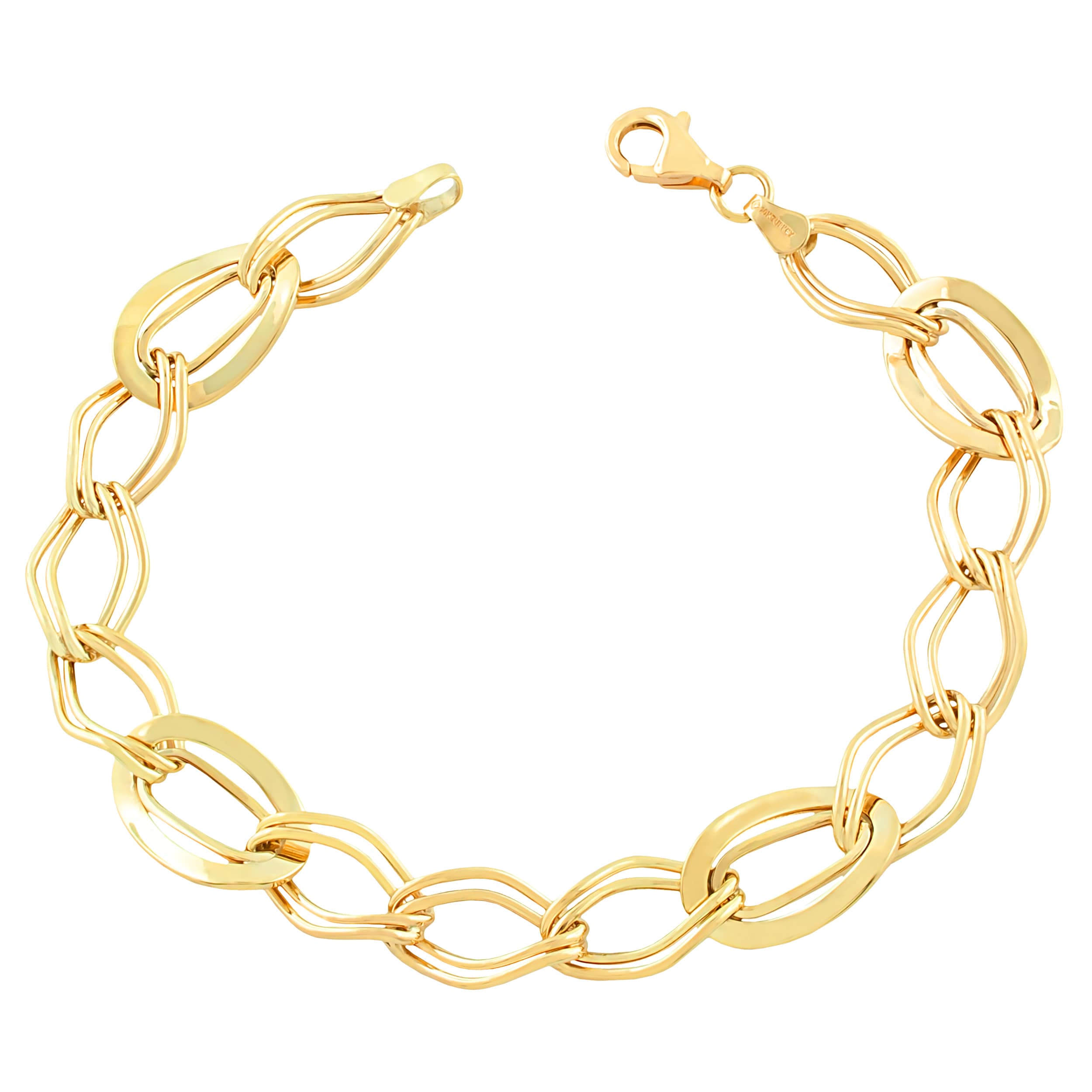Au Naturale 10k Yellow Gold Wavy Oval Bracelet