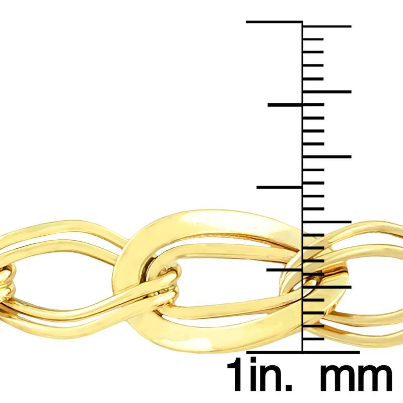 Fremada 10k Yellow Gold Wavy Oval Bracelet