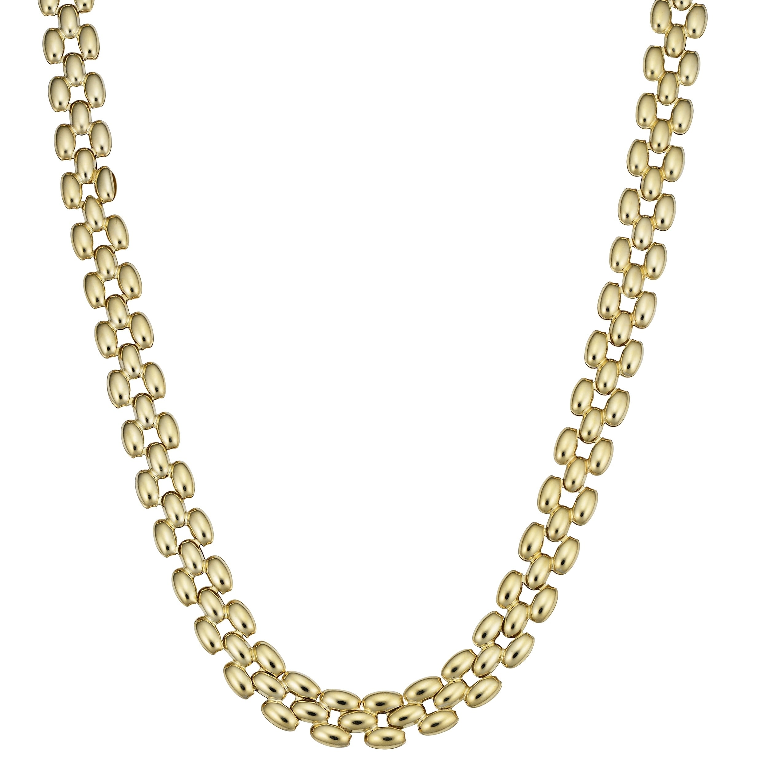 Au Naturale 10k Yellow Gold Panther Link Necklace