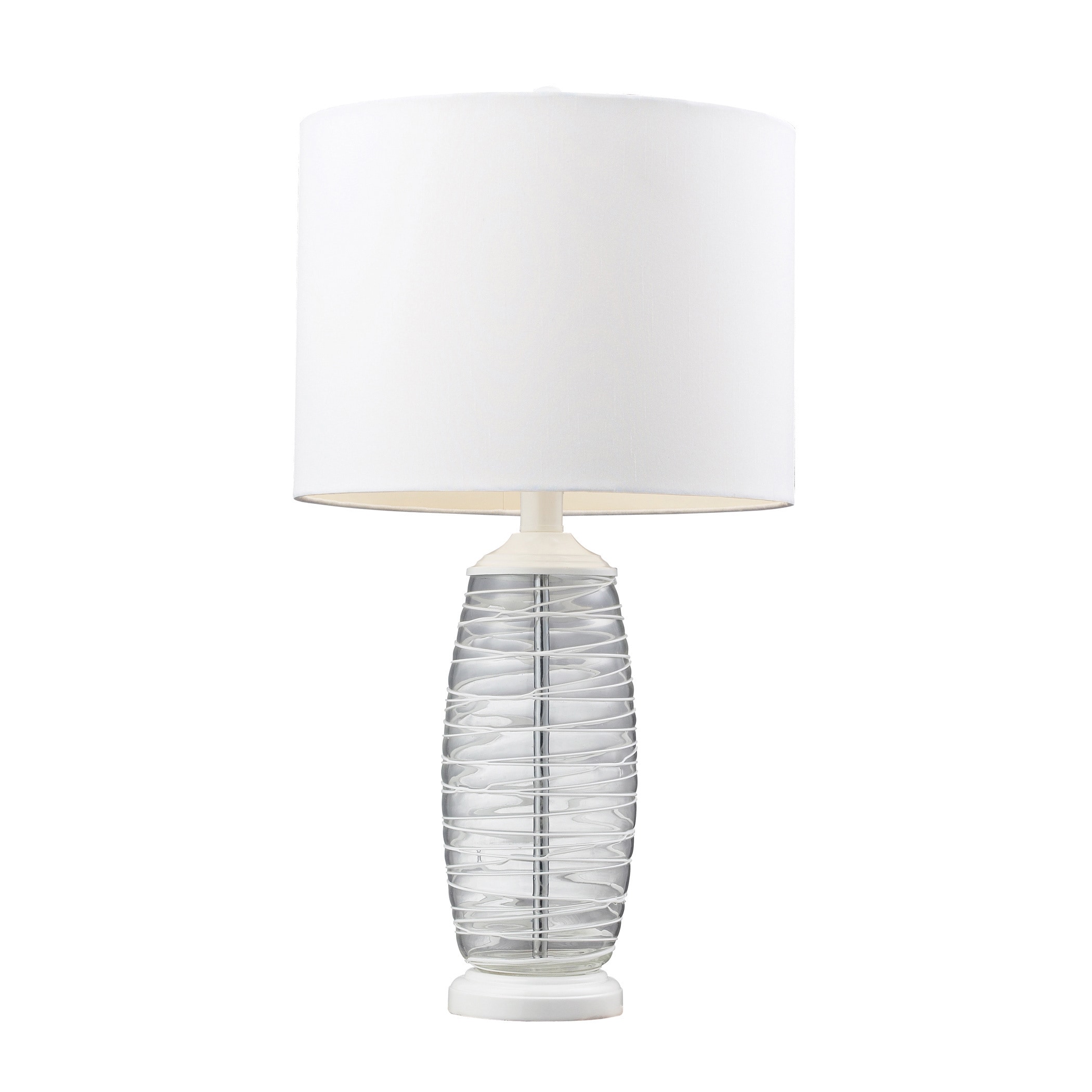 Hgtv Home Blown Glass 1 light Clear/ White Table Lamp