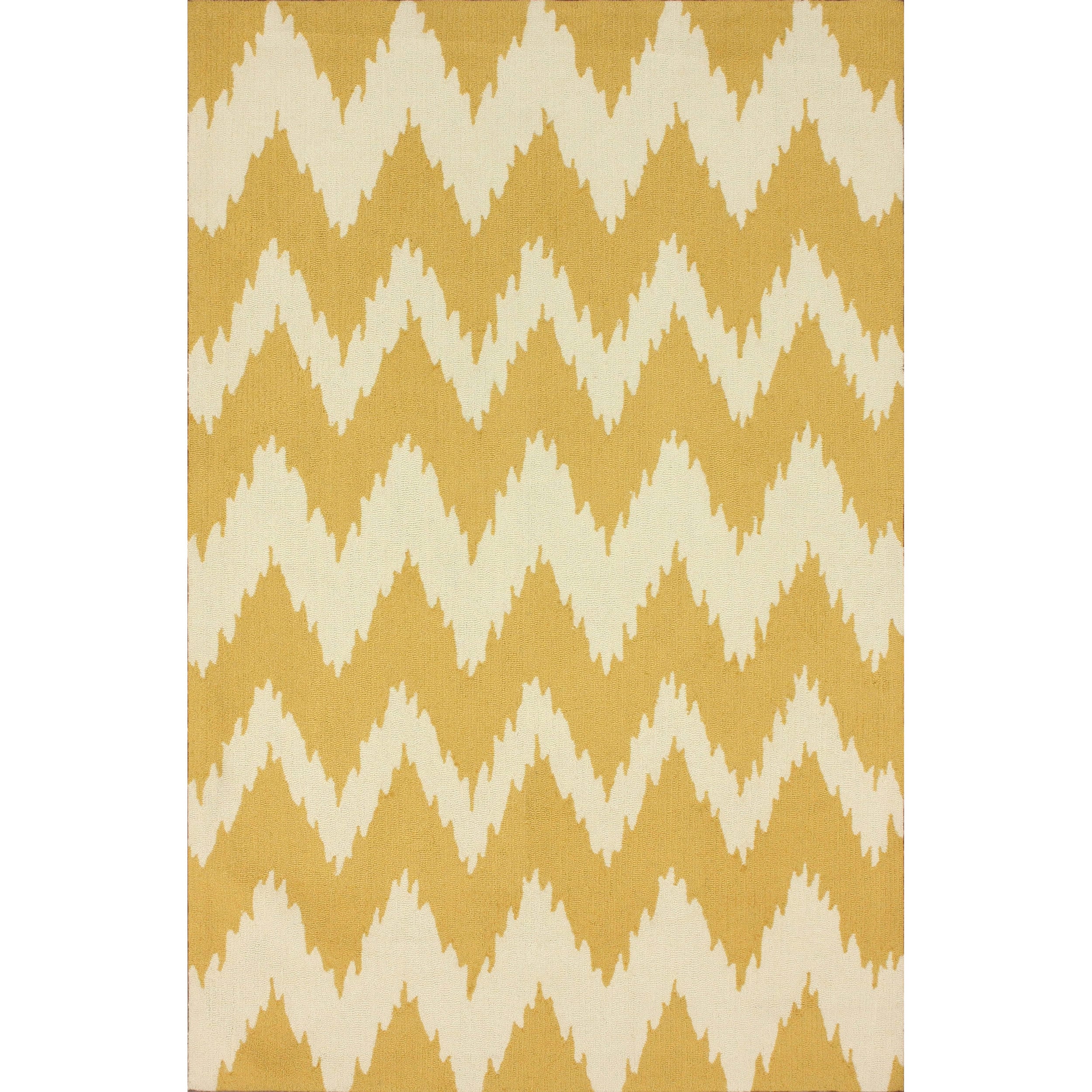 Nuloom Handmade Modern Ikat Chevron Yellow Rug (4 X 6)