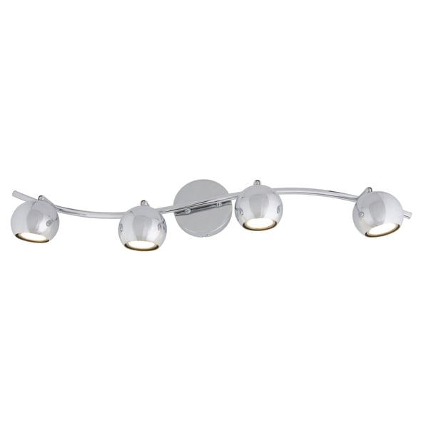 Alternating Current Bowled Over 4 Light LED Chrome Vanity