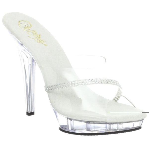 Pleaser Women's 'Lip 101R' Clear Stiletto Heel Platform Slide Sandals Pleaser Heels