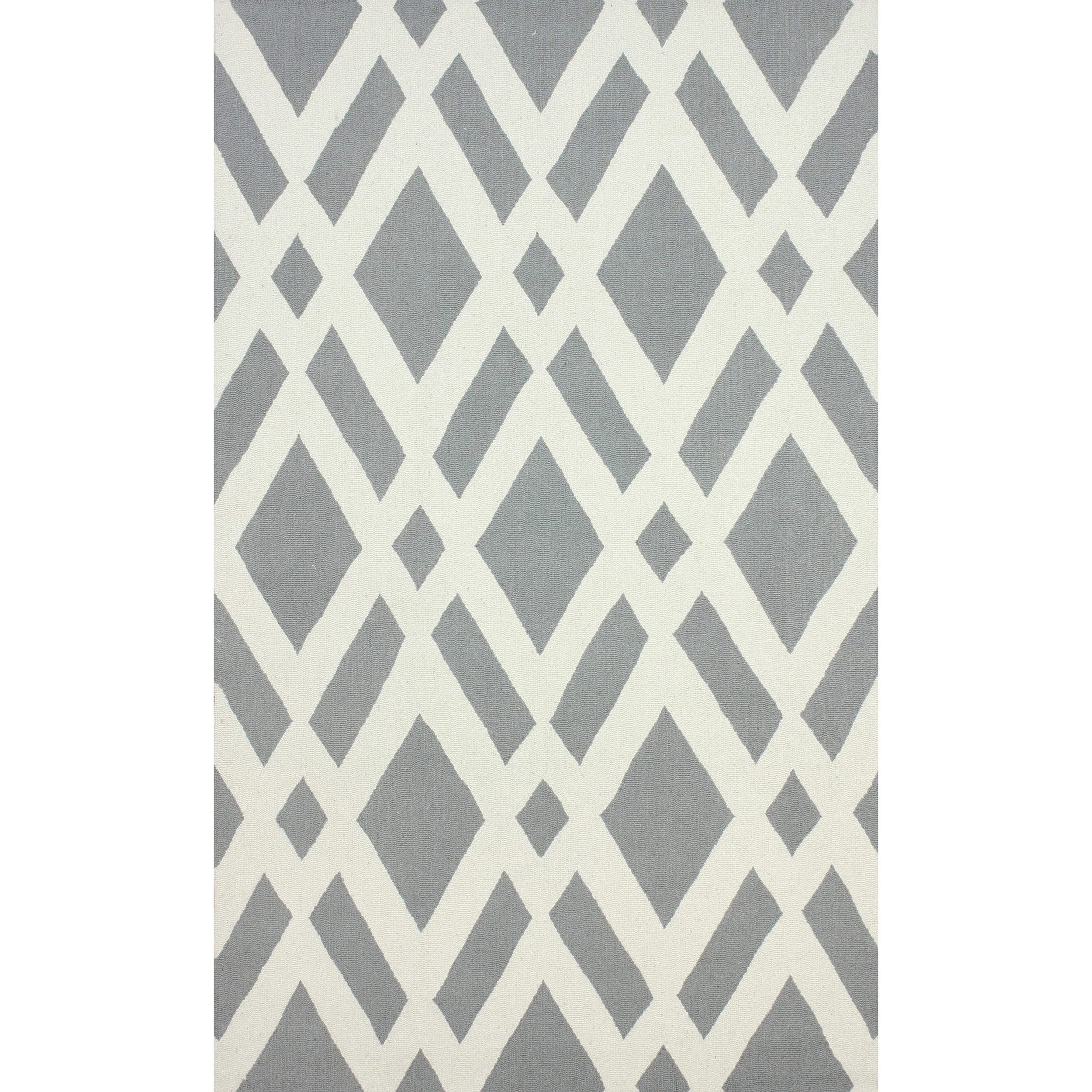 Nuloom Hand hooked Modern Trellis Grey Rug (5 X 8)