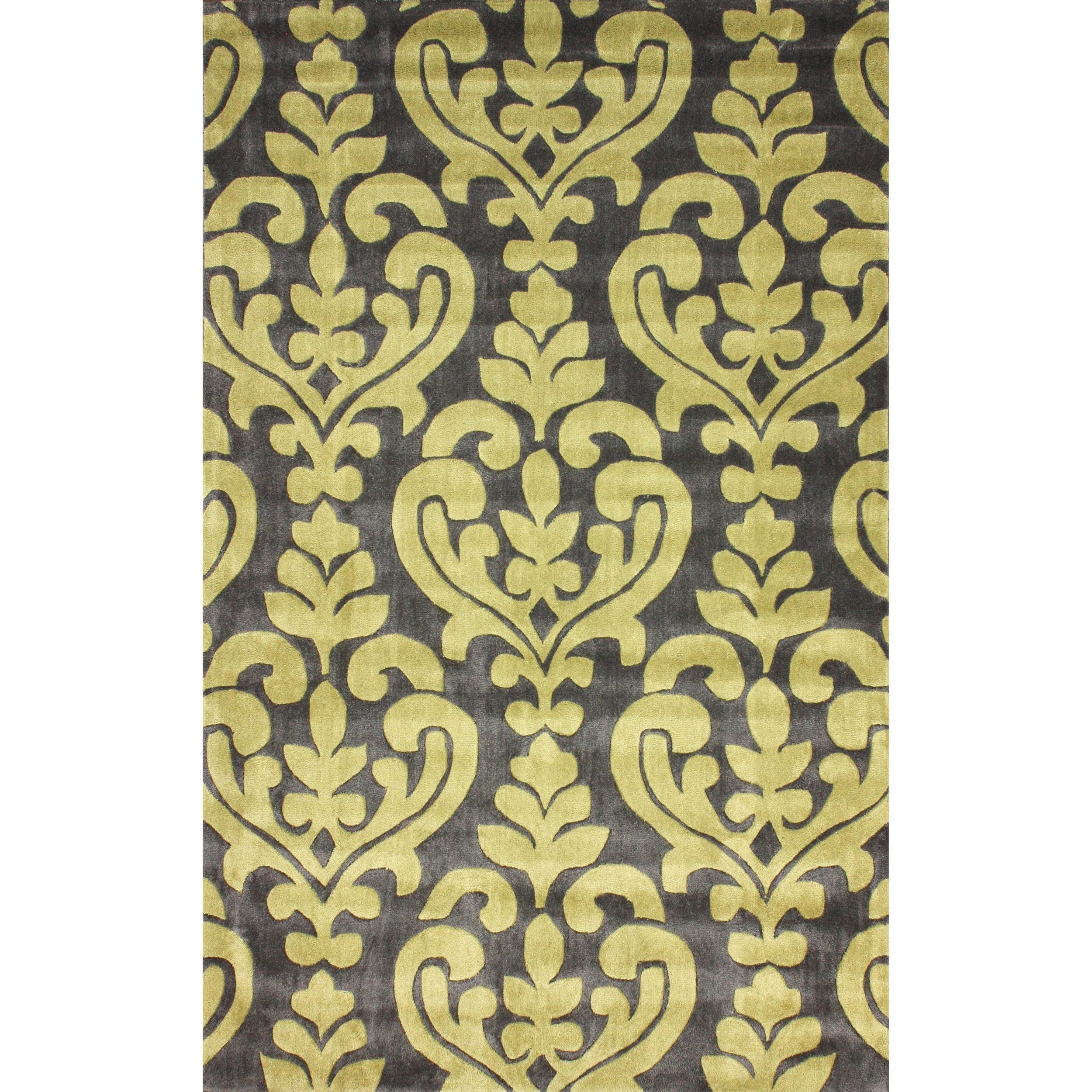 Nuloom Handmade Modern Damask Slate Rug (5 X 8)