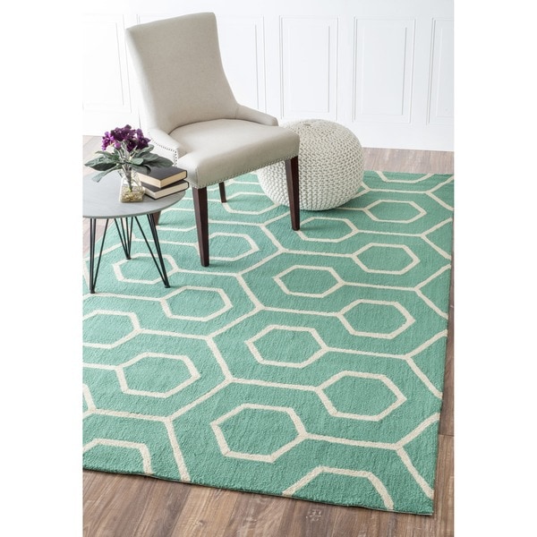 nuLOOM Handmade Modern Indoor/ Outdoor Trellis Teal Rug (9 x 12