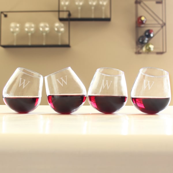 Personalized Tipsy Wine Glasses (Set of 4)