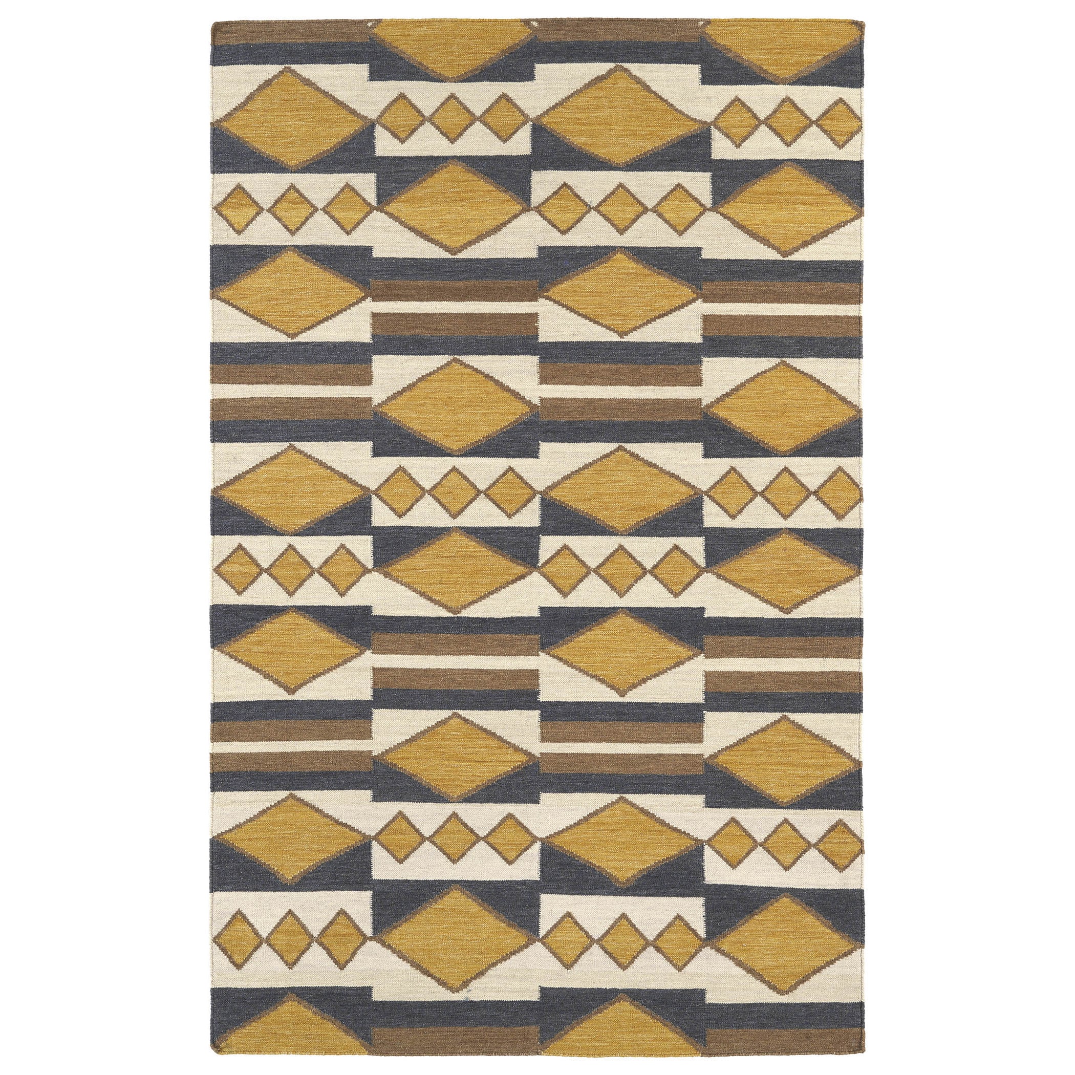 Flatweave Tribeca Mustard Wool Rug (36 X 56)