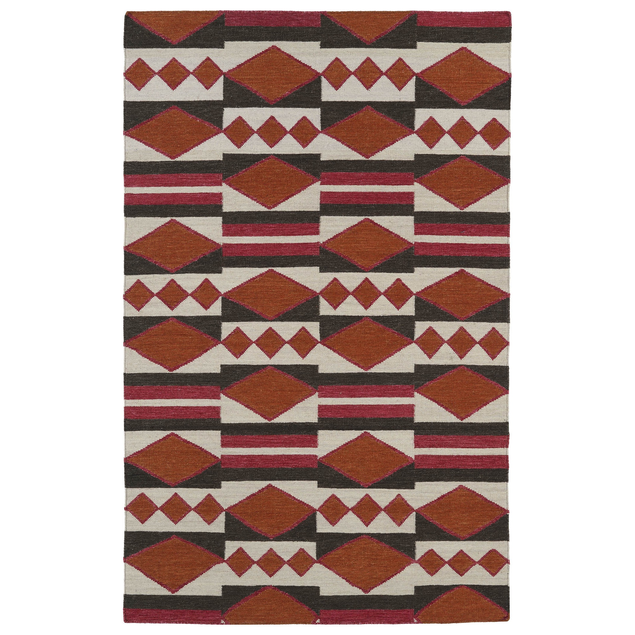 Flatweave Tribeca Orange Wool Rug (36 X 56)