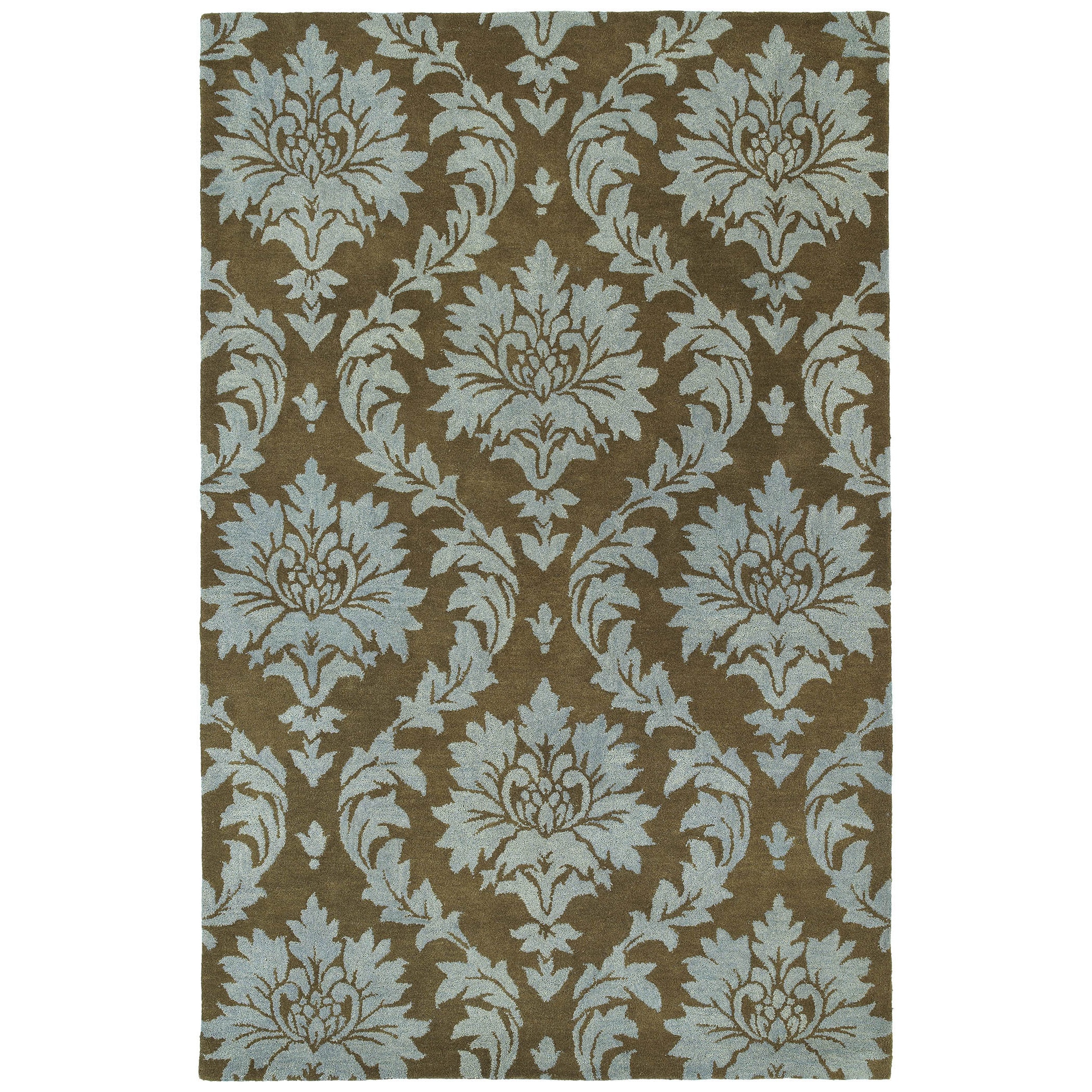 Swanky Blue Damask Wool Rug (2 X 3)