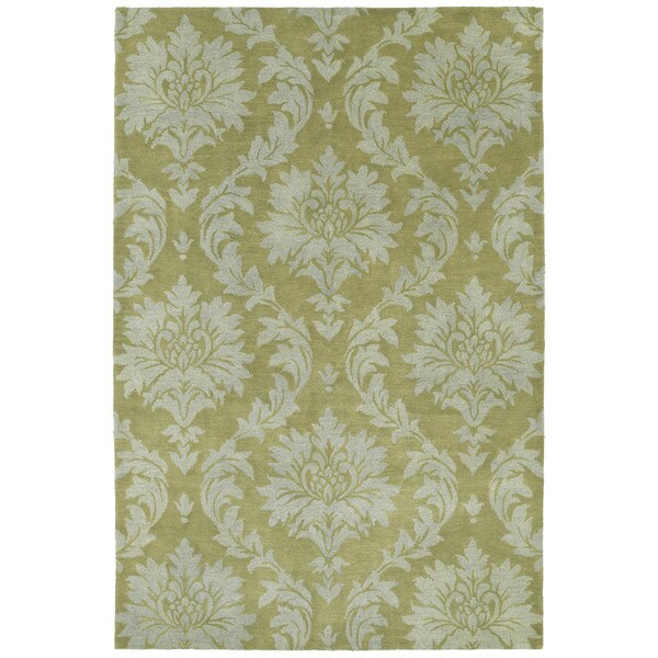 Swanky Avocado Damask Wool Rug (8' x 11') - 8' x 11'