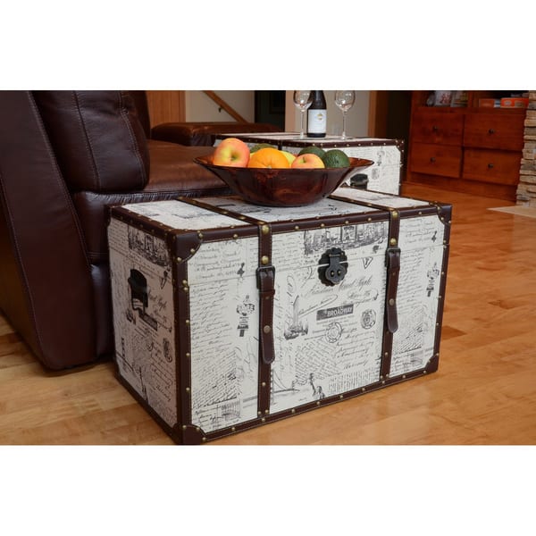 Styled Shopping Ancient City Medium Wood Storage Trunk Wooden Treasure Chest