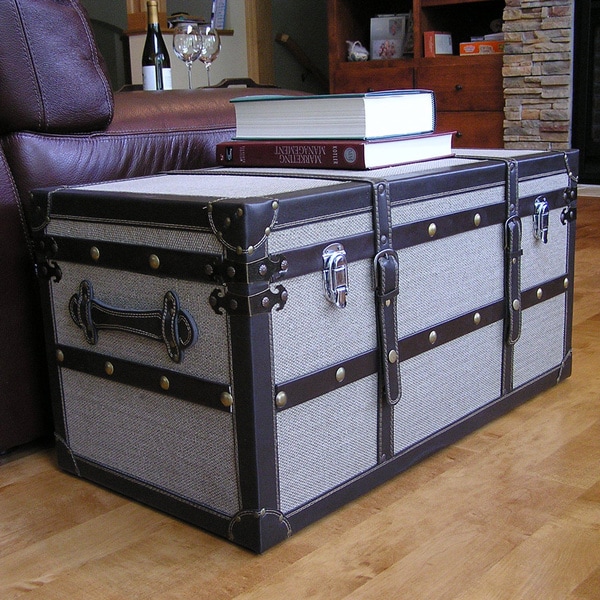 Shop Decorative Vienna Medium Wooden Steamer Trunk On Sale