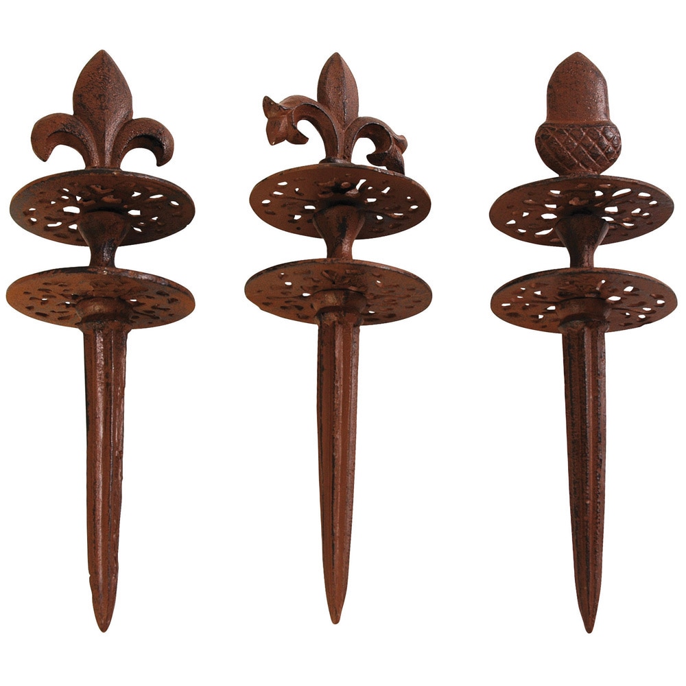 Fleur De Lis Cast Iron Hose Guides (set Of 3)