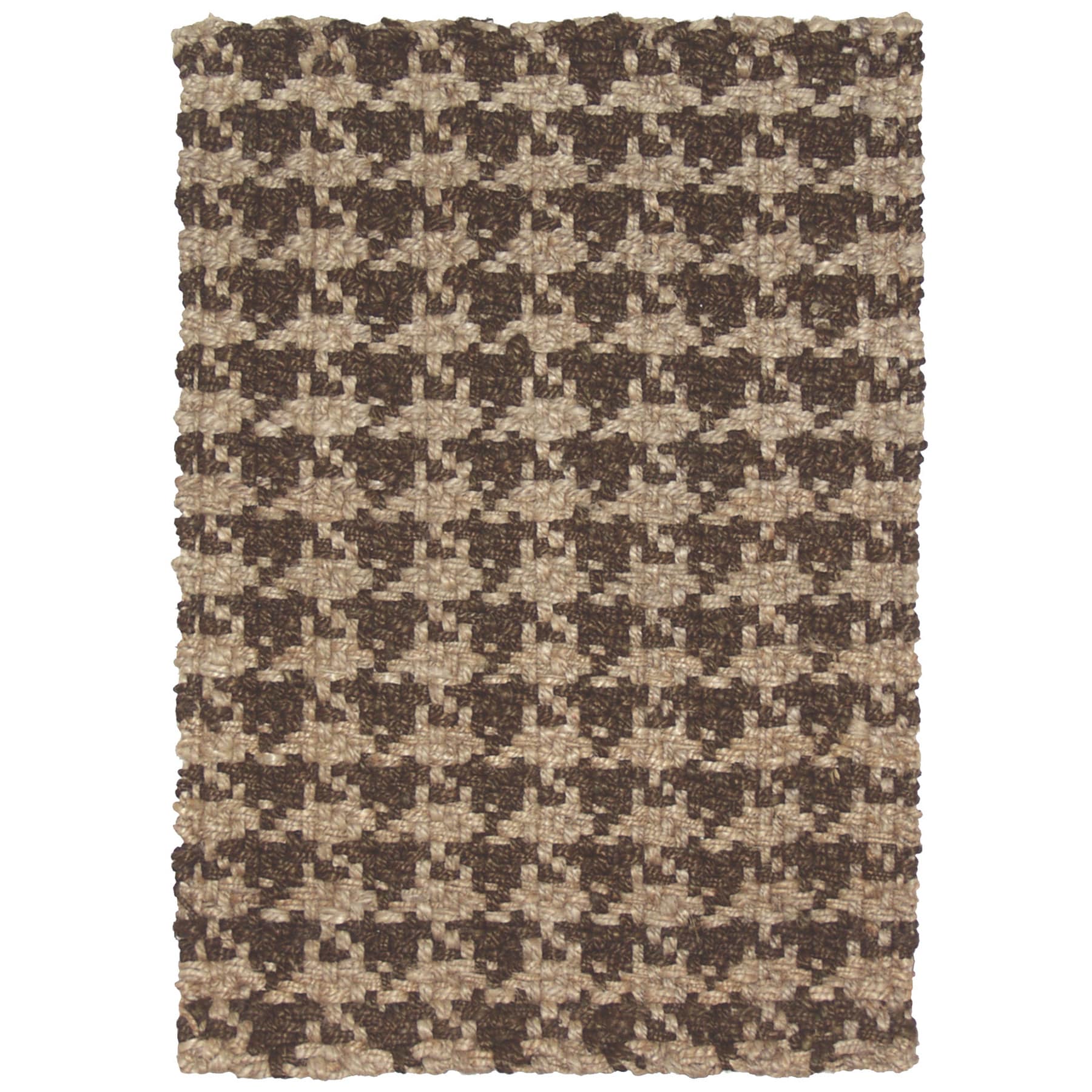 Maricel Houndstooth Brown Jute 4x6 Rug