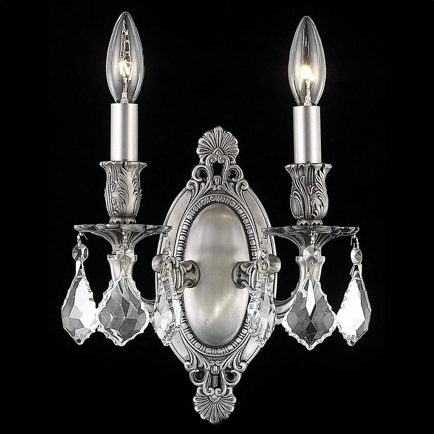 Christopher Knight Home Aubonne Royal Cut Crystal And Pewter 2 light Wall Sconce