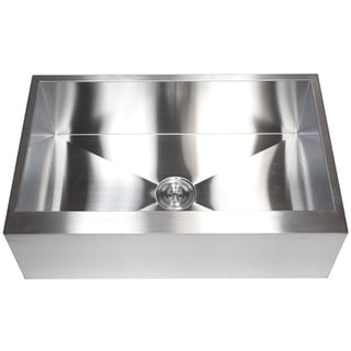 36-inch 16-gauge Farmhouse Single Bowl Flat Apron Kitchen Sink - On ...