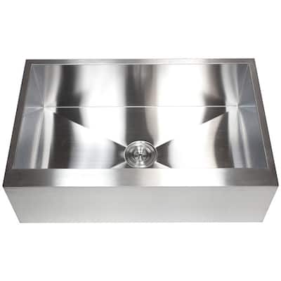 36-inch 16-gauge Farmhouse Single Bowl Flat Apron Kitchen Sink