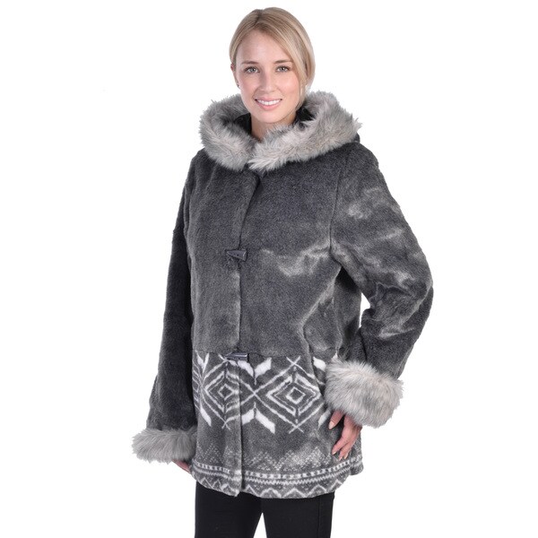 Warehouse Faux Fur Coat Grey Tradingbasis Gallery