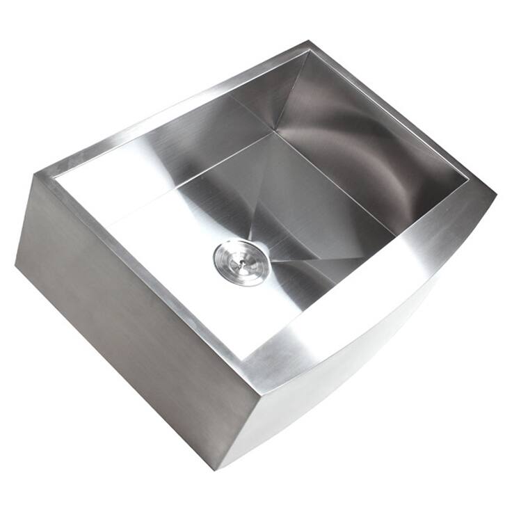 36-inch Stainless Steel 16 Gauge Curved Farmhouse Apron Single Bowl Kitchen Sink - Silver