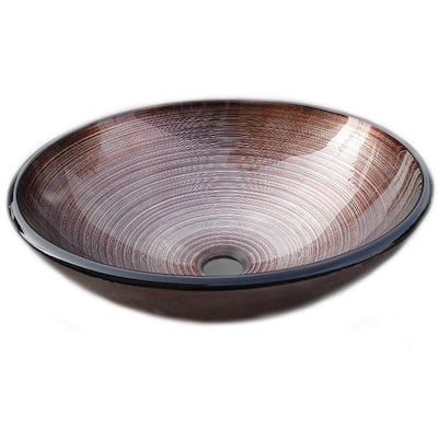 Glass Copper and Silver Rings Sink Bowl