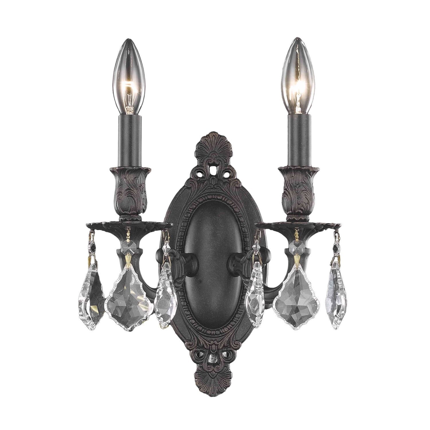 Christopher Knight Home Aubonne 2 light Royal Cut Crystal/ Antique Bronze Wall Sconce