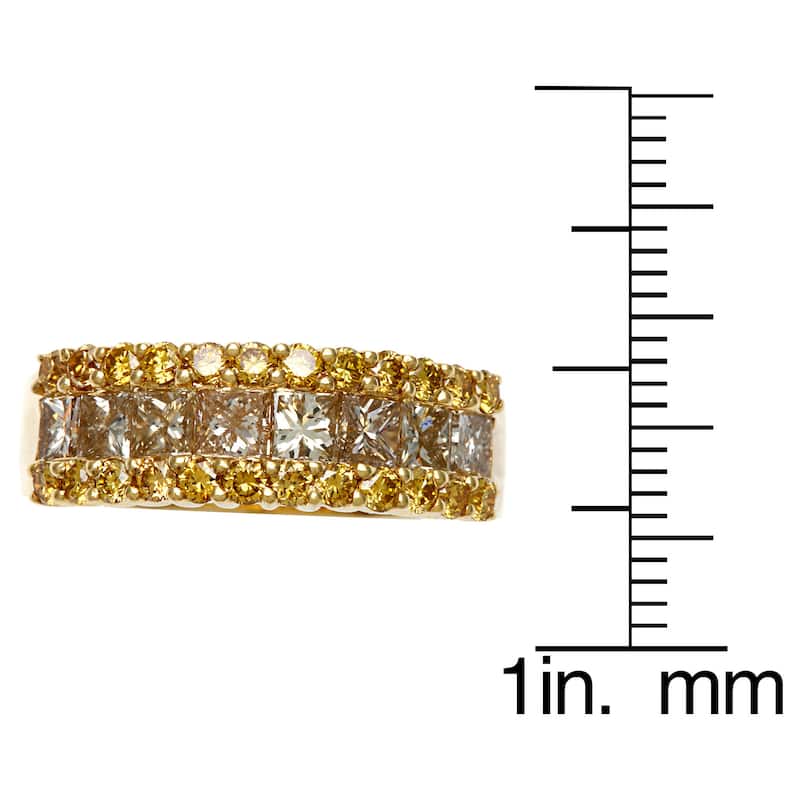 14k Yellow Gold 1 3/4ct TDW Brown and Yellow Diamond Ring