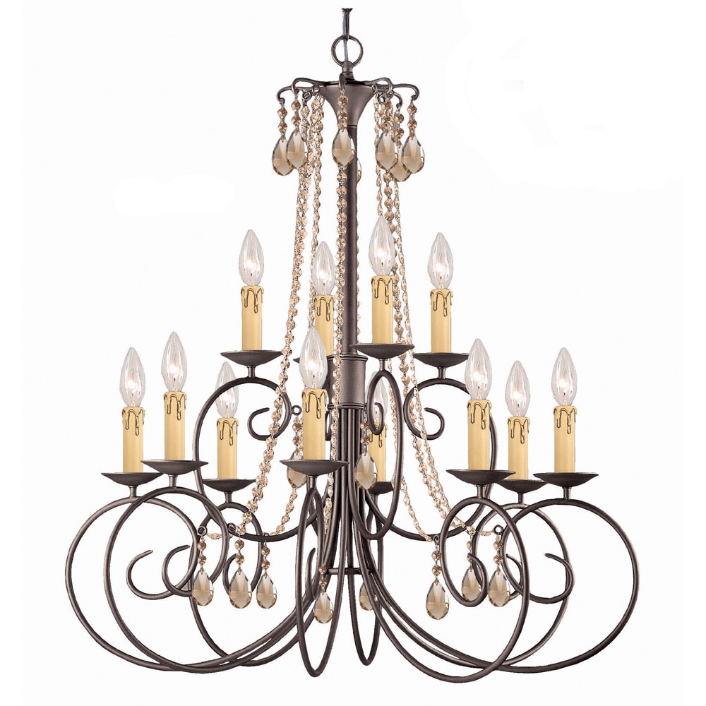 Crystorama Soho Collection 12-light Dark Rust Chandelier - Chandeliers For Bedrooms by Overstock.com