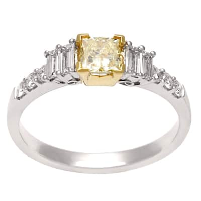 18k Two-tone Gold 1ct TDW Yellow and White Diamond Ring (H-I, SI1-SI2)