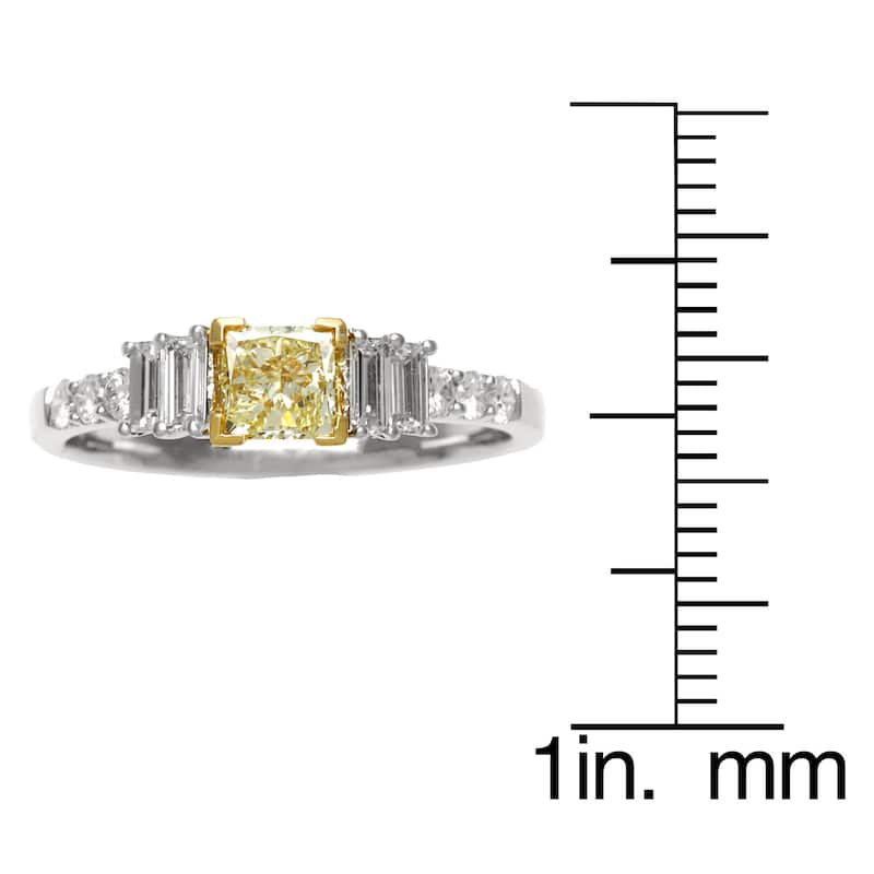 18k Two-tone Gold 1ct TDW Yellow and White Diamond Ring (H-I, SI1-SI2)